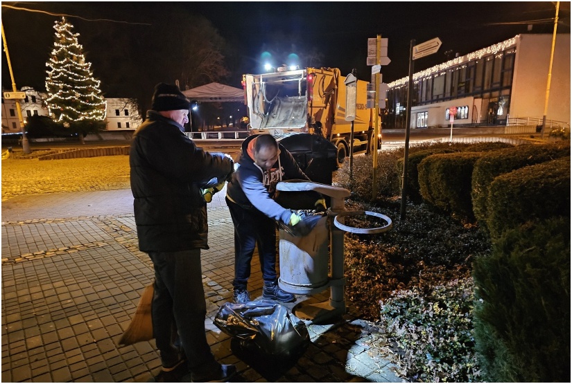 Čistenie mesta po silvestrovskej oslave